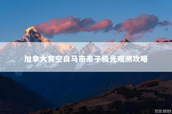 加拿大育空白马市亲子极光观测攻略